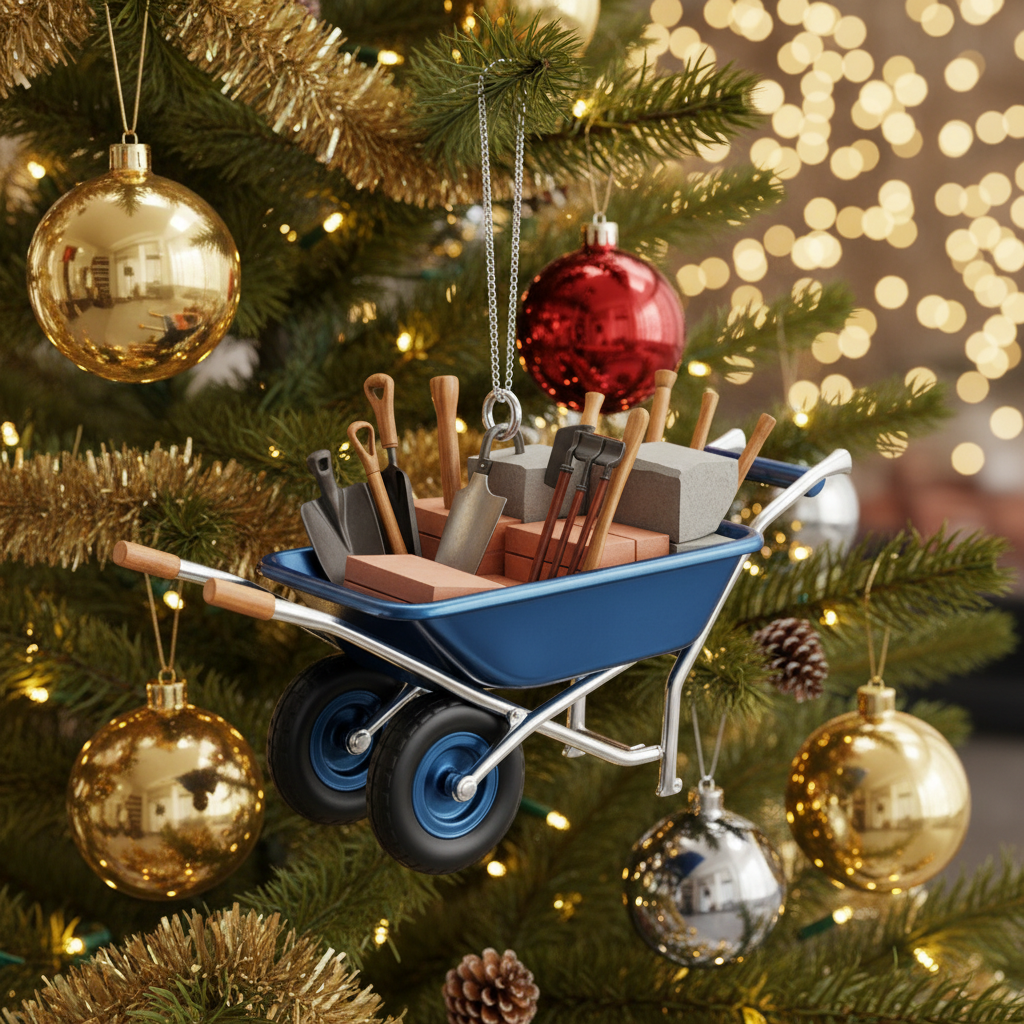 [2D FLAT ACRYLIC] Dump Truck Christmas Ornament | Festive Holiday Decor & Trucker Gift for Kids