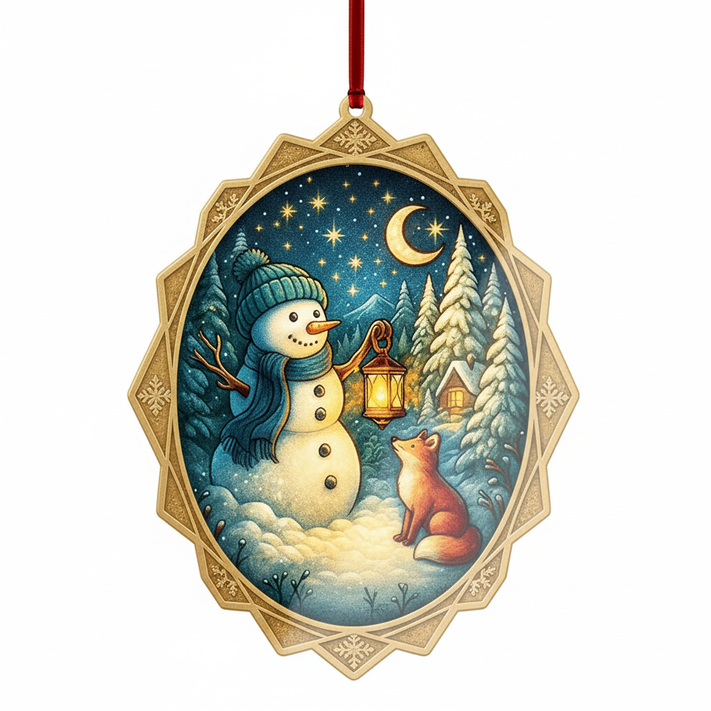 [2D FLAT ACRYLIC] Keepsake Snowman Christmas Ornament 2025 – Elegant Acrylic Holiday Decoration