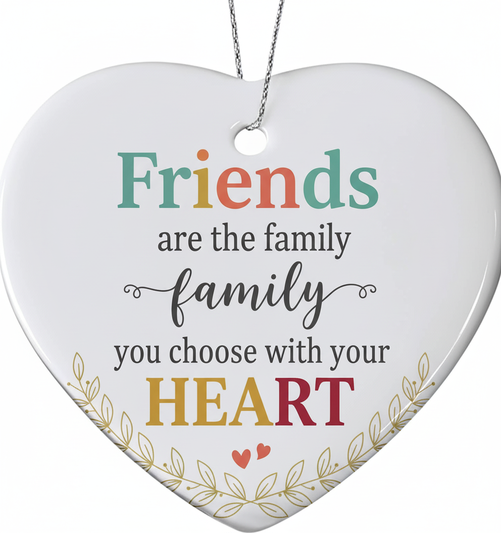[2D FLAT ACRYLIC] 'Friends Are The Family We Choose' Christmas Ornament – Heartfelt Friendship Gift for Best Friends
