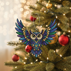 [2D FLAT ACRYLIC] Colorful Owl Suncatcher – Acrylic Window Hanging & Bird Lover Gift