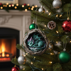 [2D FLAT ACRYLIC] Sleeping Dragon Christmas Ornament – Layered Fantasy Decor Gift