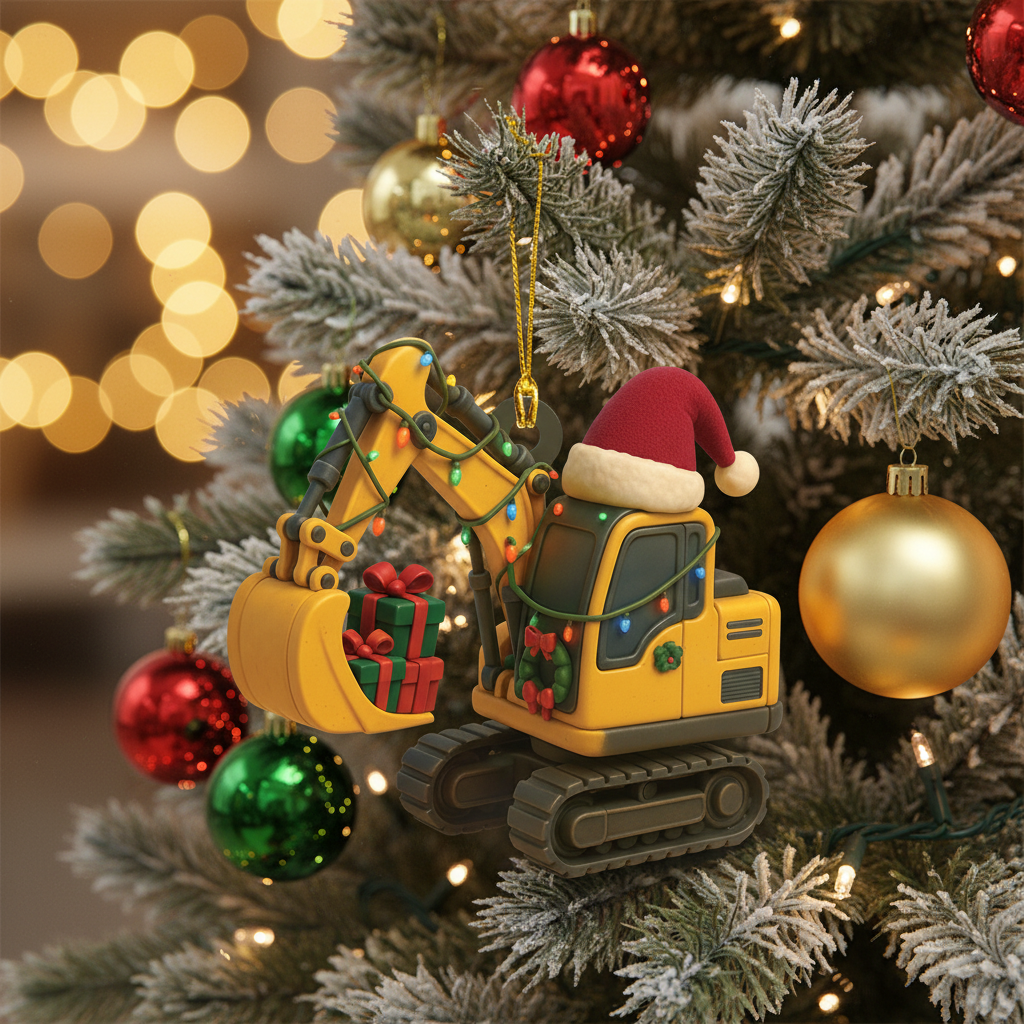 [2D FLAT ACRYLIC] Personalized Log Truck Christmas Ornament | Custom Logger & Truck Driver Gift