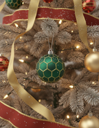 [2D FLAT ACRYLIC] Burgundy Velvet Christmas Ornaments – Flocked Holiday Tree Balls