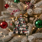 [2D FLAT ACRYLIC] Adorable Pomeranian Christmas Ornament – Holiday Keepsake Gift for Dog Lovers