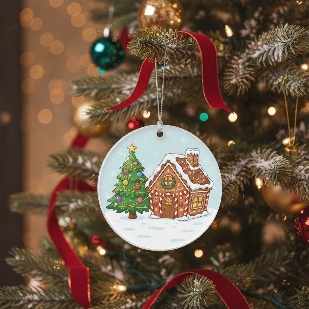 [2D FLAT ACRYLIC] Personalized Family Photo Christmas Ornament – Custom Acrylic Keepsake Gift