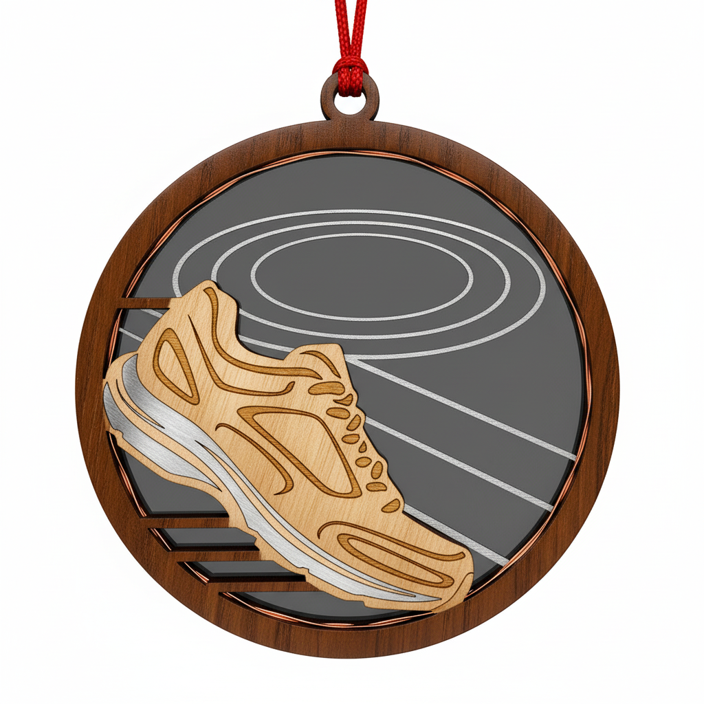 [2D FLAT ACRYLIC] Runner Christmas Ornament – Elegant Gift for Marathon & Track Athletes