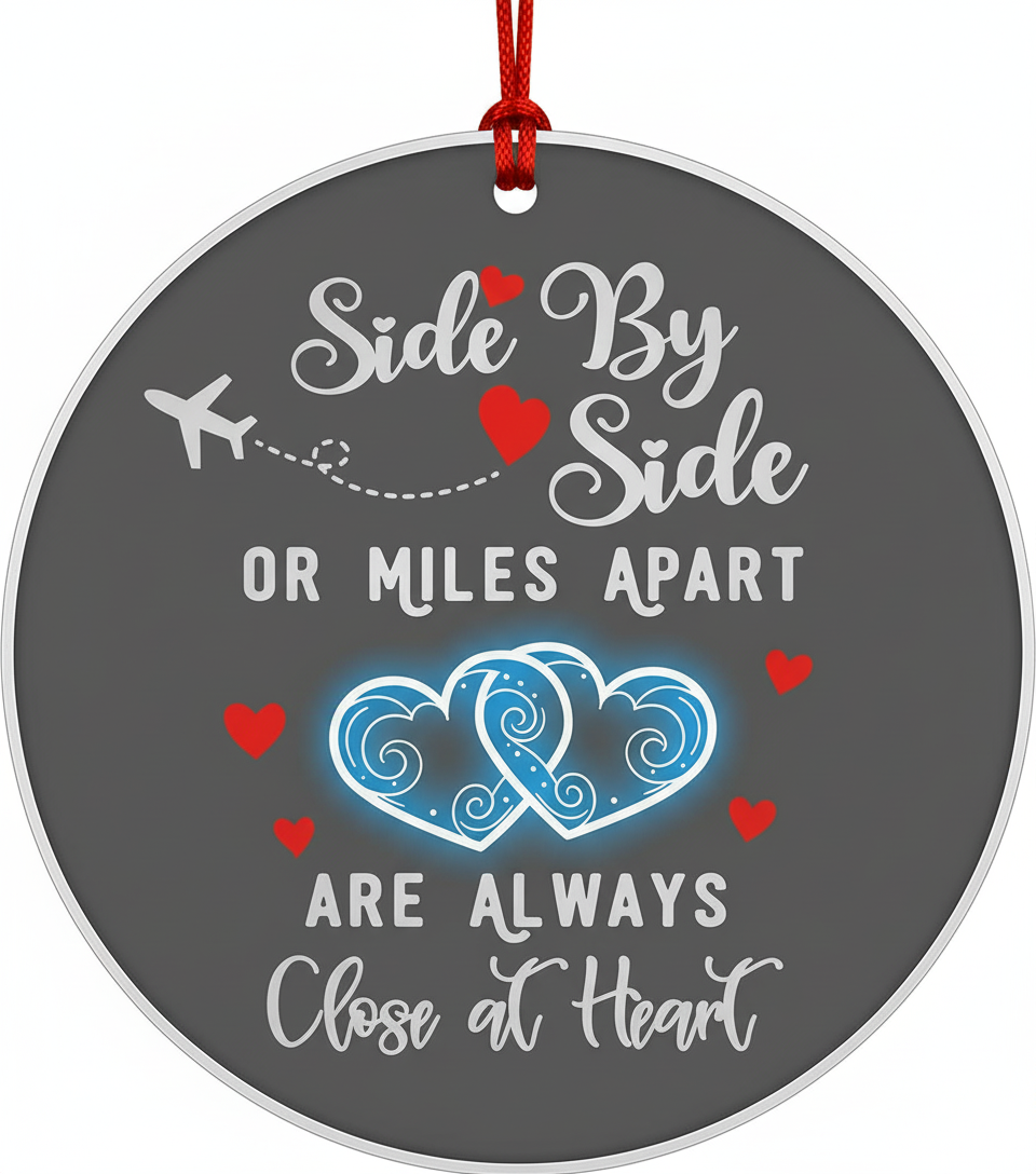 [2D FLAT ACRYLIC] "Close at Heart" Grandkids Christmas Ornament - Keepsake Gift for Grandchildren from Grandparents
