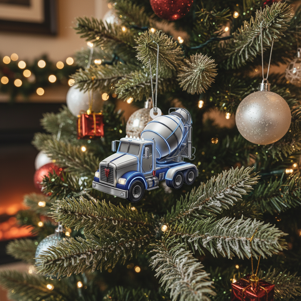[2D FLAT ACRYLIC] Personalized Truck Driver Christmas Ornament | Custom Name Trucker Gift