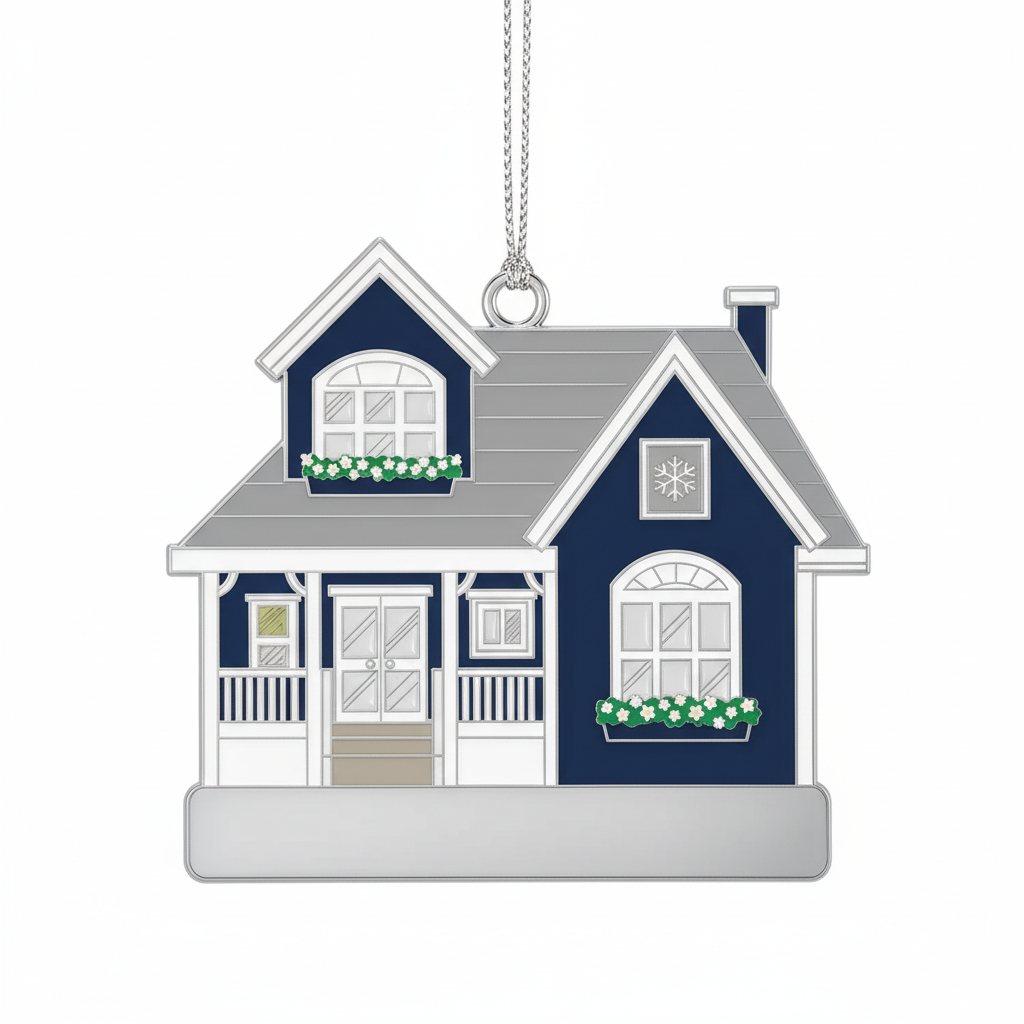 [2D FLAT ACRYLIC] New Home Christmas Ornament 2025 – Metal Housewarming Gift for Couples