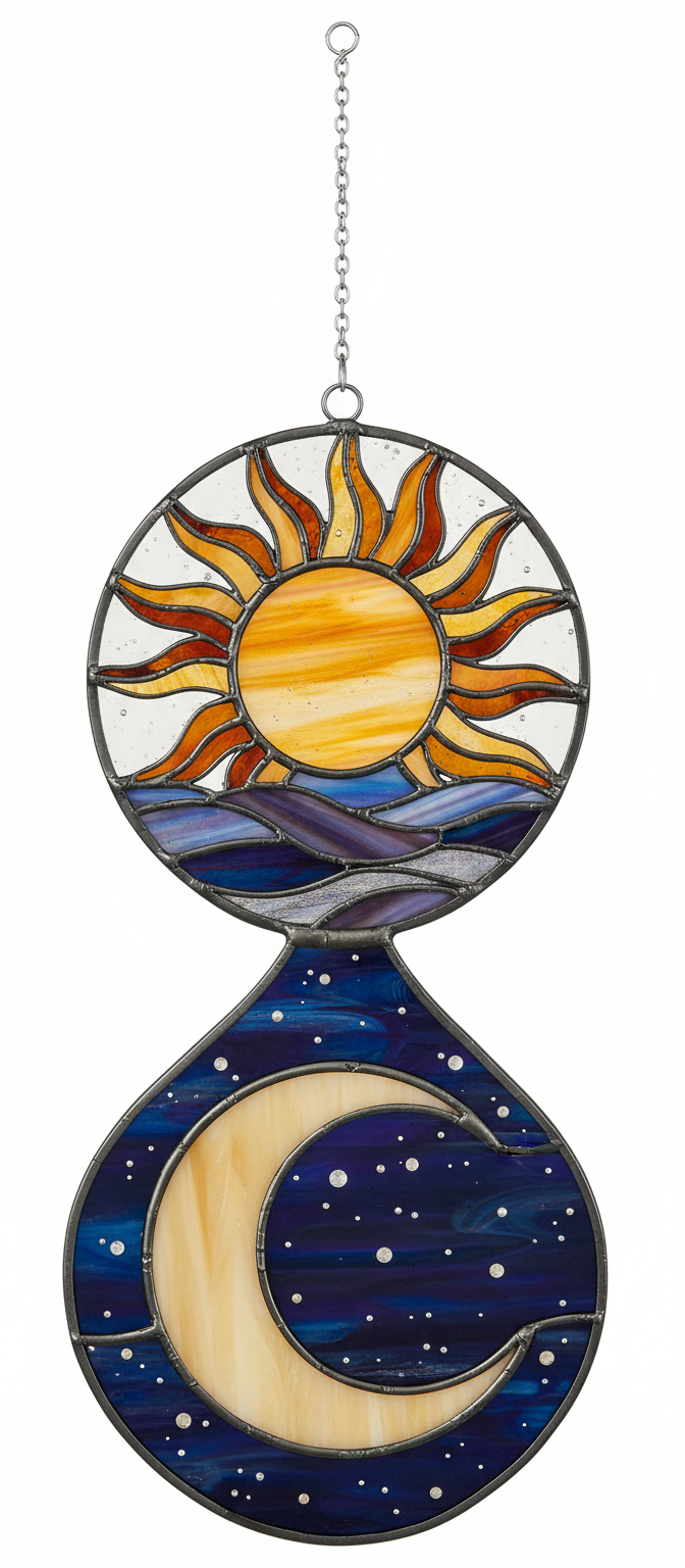 [2D FLAT ACRYLIC] Sun and Moon Celestial Ornament – Mystical Acrylic Christmas & Wall Decor