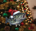 [2D FLAT ACRYLIC] Largemouth Bass Fishing Christmas Ornament – Keepsake Gift for Anglers
