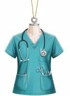 [2D FLAT ACRYLIC] Charming Blue Nurse Scrubs Ornament – Holiday Gift for Healthcare Workers