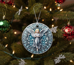 [2D FLAT ACRYLIC] Personalized Angel Christmas Ornament – Custom Ceramic Holiday Keepsake Gift