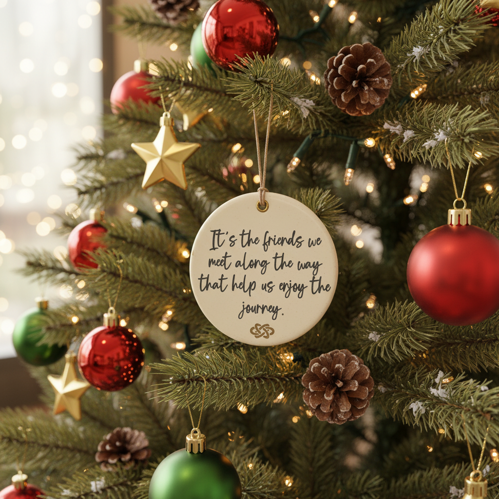 [2D FLAT ACRYLIC] "Friends We Meet Along the Way" Ceramic Ornament – Best Friend Keepsake Gift