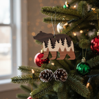 [2D FLAT ACRYLIC] Christmas House Ornament - Winter Scene