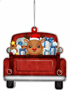 [2D FLAT ACRYLIC] Funny Truck Driver Christmas Ornament | Ceramic Holiday Decor & Trucker Gift