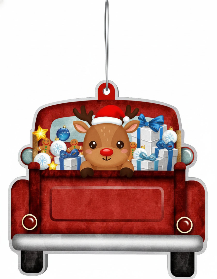 [2D FLAT ACRYLIC] Funny Truck Driver Christmas Ornament | Ceramic Holiday Decor & Trucker Gift