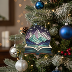 [2D FLAT ACRYLIC] Book Lover Suncatcher Ornament – Acrylic Mountain Scape Window Hanging Gift