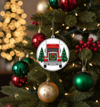 [2D FLAT ACRYLIC] Funny Trucker Christmas Ornament | Unique Wooden Holiday Decor & Truck Driver Gift