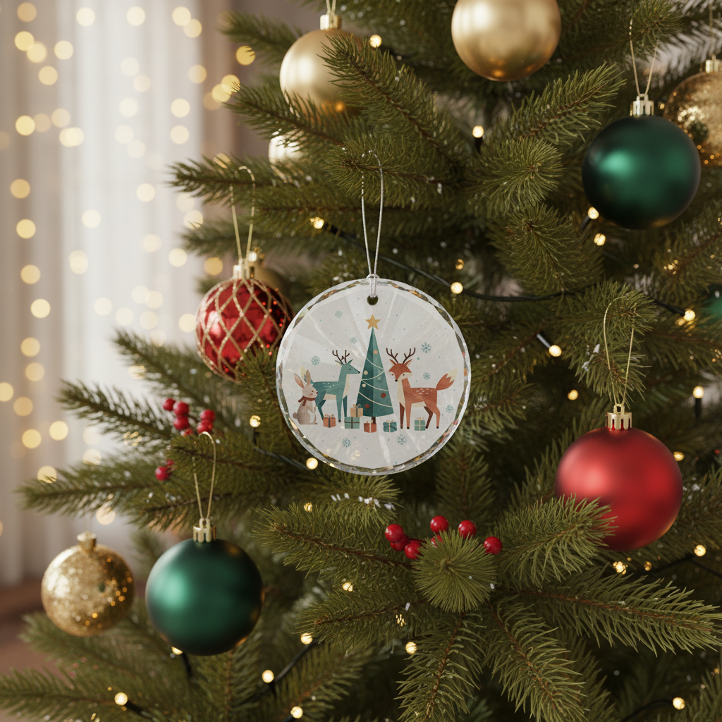 [2D FLAT ACRYLIC] Baby's First Christmas 2025 Glass Ornament | Elegant Newborn Keepsake Gift