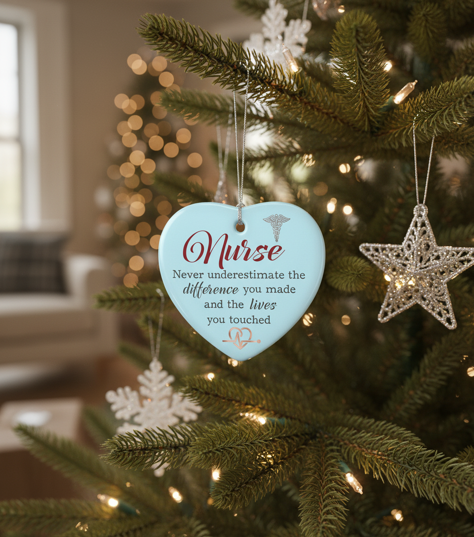 [2D FLAT ACRYLIC] Inspirational Nurse Christmas Ornament – Thank You & Appreciation Gift for Healthcare Heroes