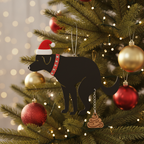 [2D FLAT ACRYLIC]  Black Labrador Christmas Dog Ornament – Funny Pet Ornament for Christmas Tree, Cute Dog Lover Gift, Holiday Home Decoration