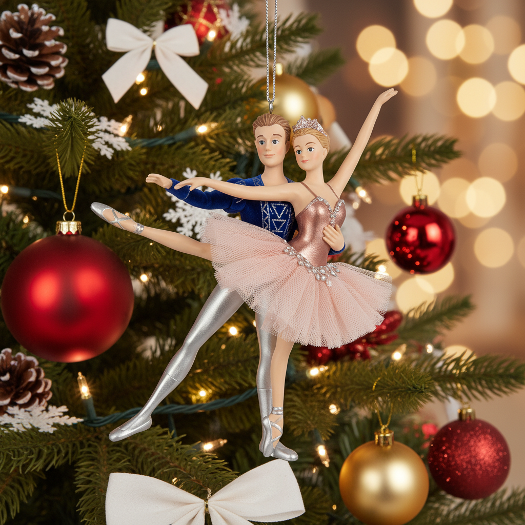 [2D FLAT ACRYLIC] Ballet Couple Ornament - Ballerina and Cavalier Dance Keepsake