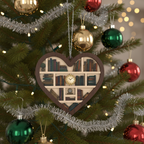 [2D FLAT ACRYLIC] Heart-Shaped Bookshelf Ornament – Christmas Gift for Book Lovers