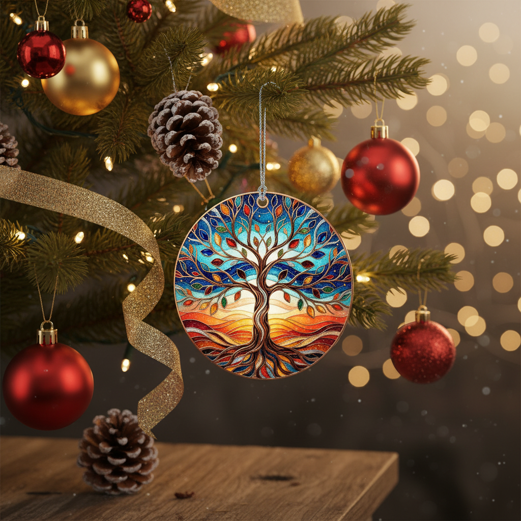 [2D FLAT ACRYLIC] Tree of Life Christmas Ornament 2025 – Unique Acrylic Holiday Keepsake Gift