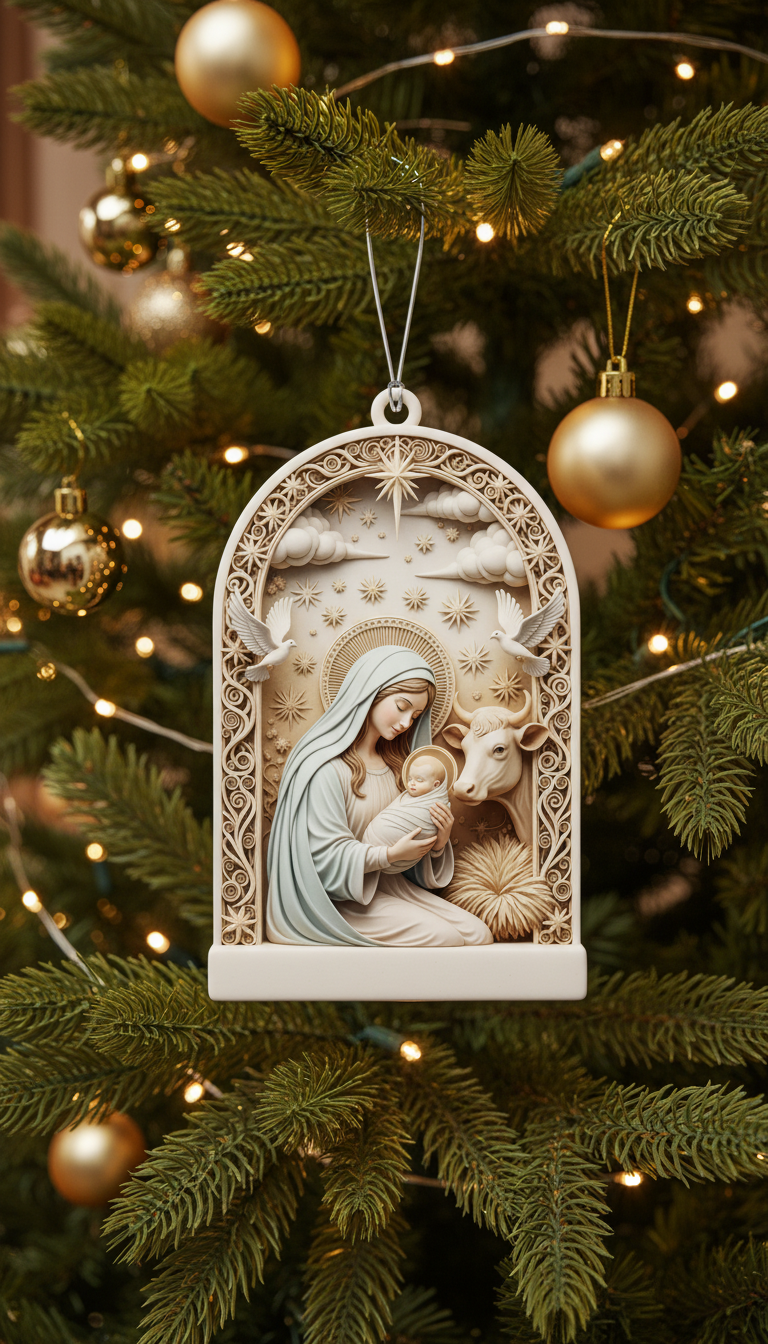 [2D FLAT ACRYLIC] Personalized Christmas Ornament for Mom – Custom Keepsake Gift for Mother