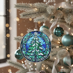 [2D FLAT ACRYLIC] Stained Glass-Inspired 2025 Christmas Ornament – Elegant Holiday Keepsake Gift