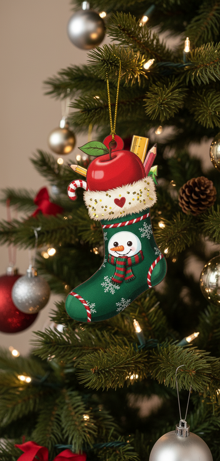 [2D FLAT ACRYLIC] Teacher Appreciation Ornament – Thoughtful Thank You Christmas Gift