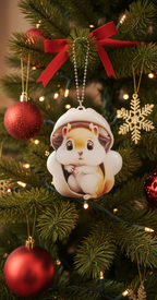 [2D FLAT ACRYLIC] Adorable Squirrel Car Hanging Ornament – 2D Acrylic Charm for Rearview Mirror & Decor
