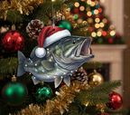 [2D FLAT ACRYLIC] Largemouth Bass Fishing Christmas Ornament – Keepsake Gift for Anglers