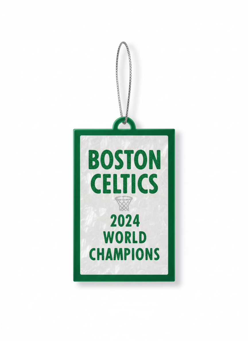 [2D FLAT ACRYLIC] Boston Celtics 2024 Championship Banner Ornament – 18-Time Champions Keepsake