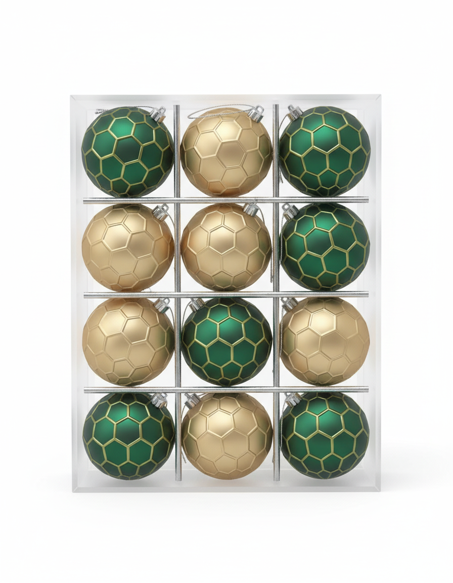 [2D FLAT ACRYLIC] Burgundy Velvet Christmas Ornaments – Flocked Holiday Tree Balls