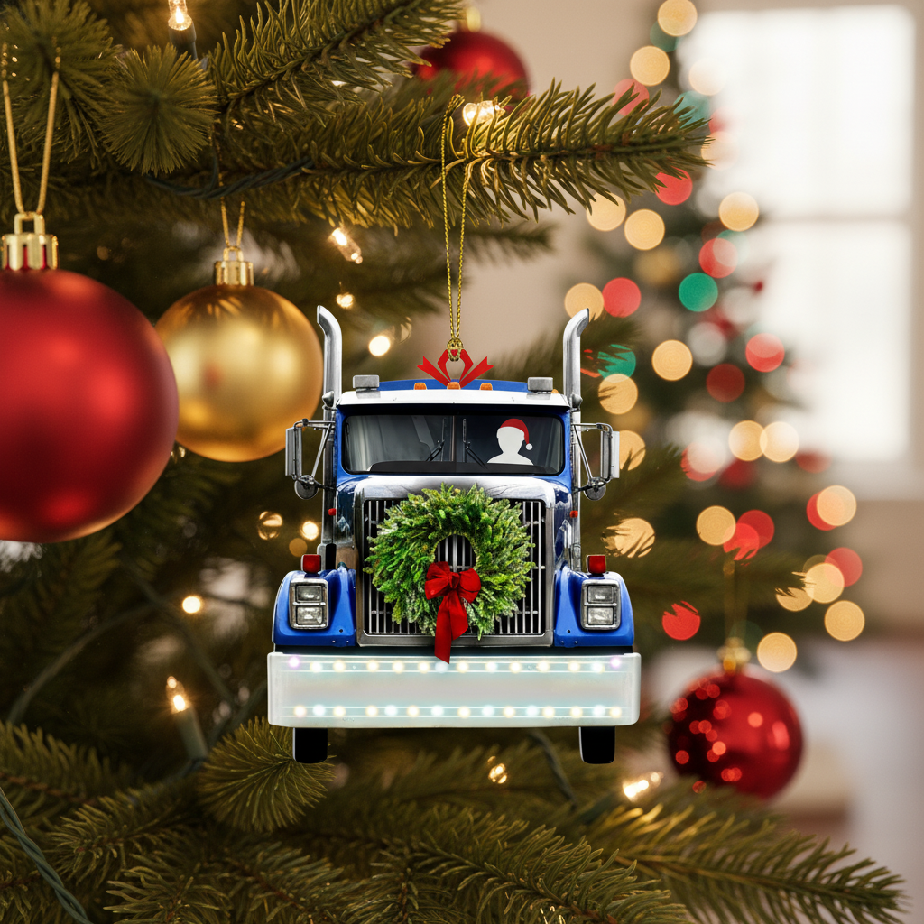 [2D FLAT ACRYLIC] Personalized Truck Driver Uniform Christmas Ornament | Custom Trucker Gift