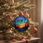 [2D FLAT ACRYLIC] Northern Lights Aurora Suncatcher – Handcrafted Acrylic Forest Window Decor