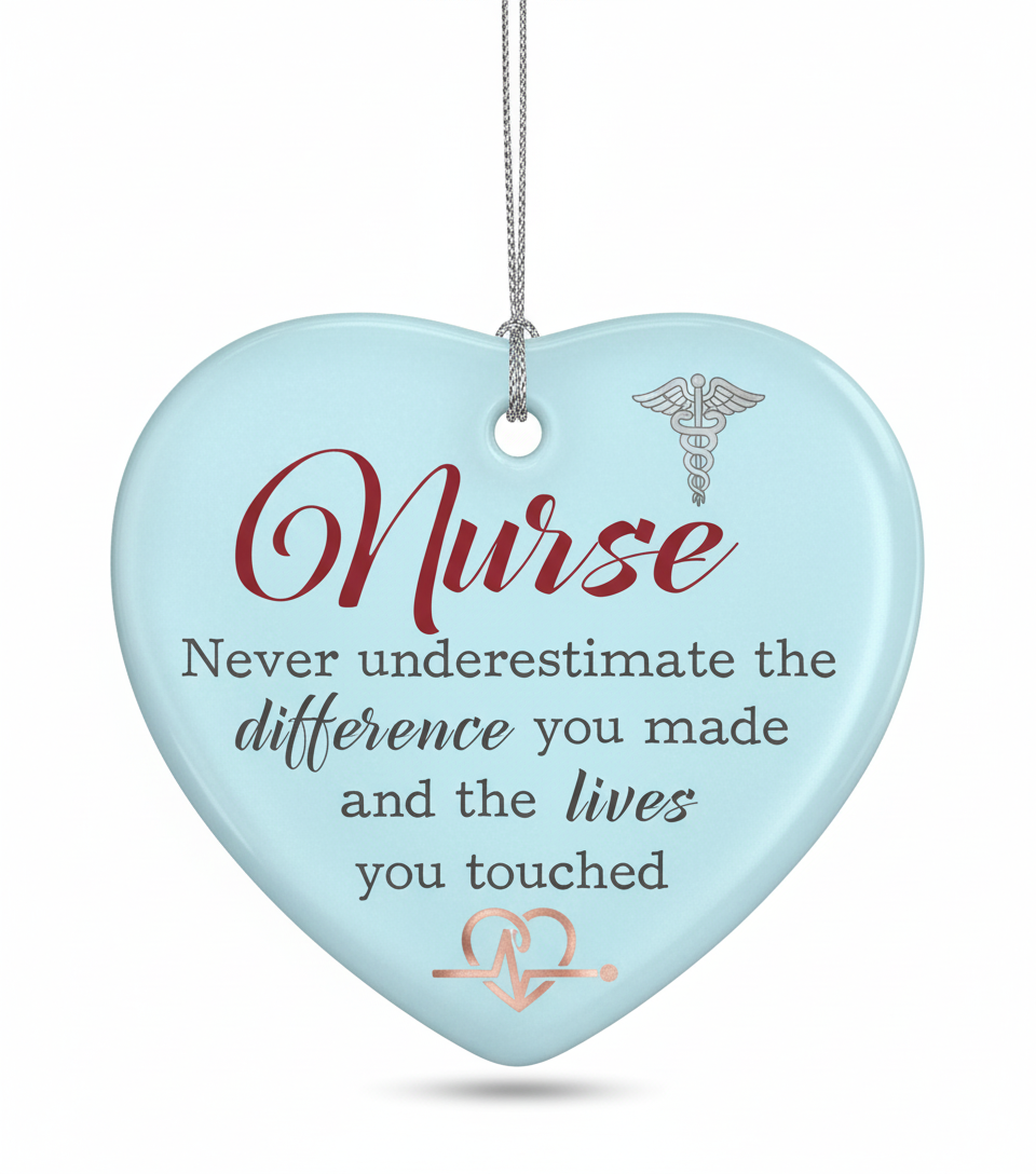 [2D FLAT ACRYLIC] Inspirational Nurse Christmas Ornament – Thank You & Appreciation Gift for Healthcare Heroes