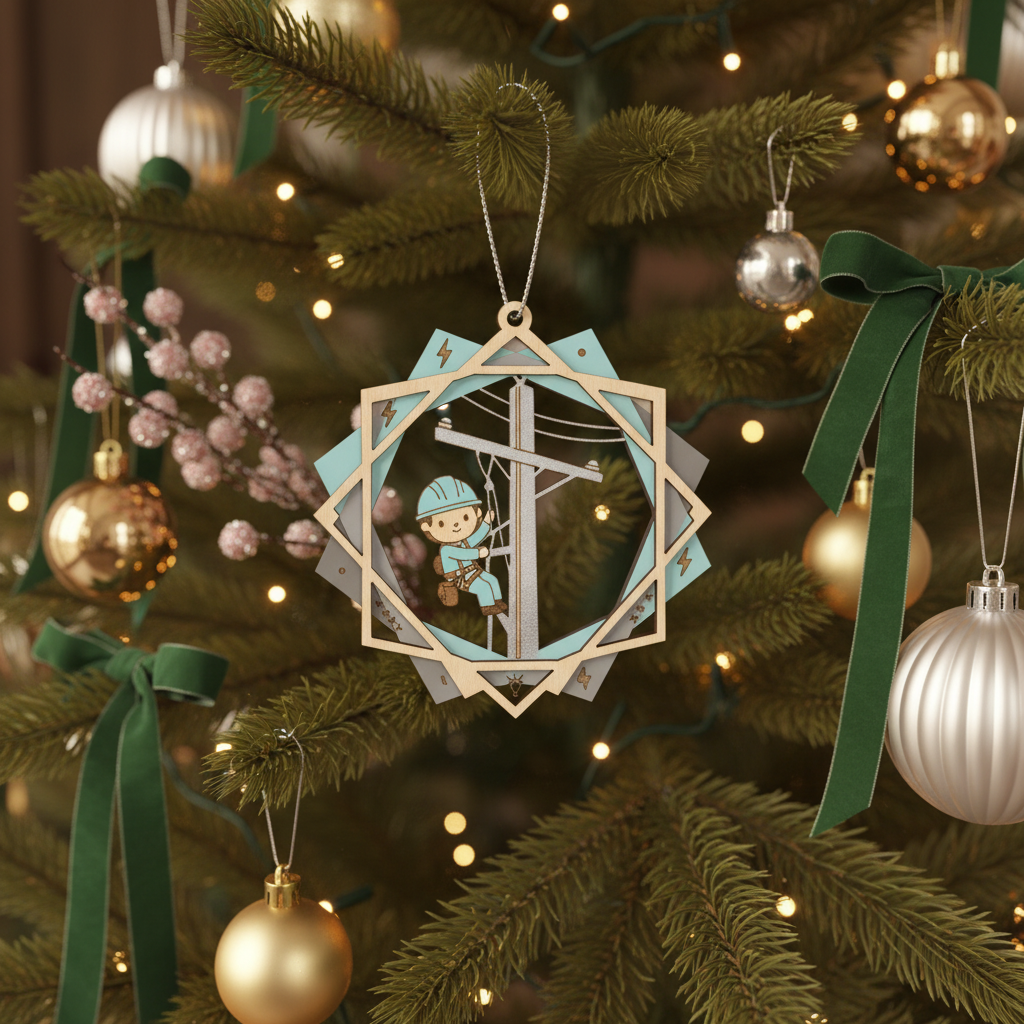 [2D FLAT ACRYLIC] Lineman Christmas Ornament – Thoughtful Keepsake Gift for Linemen