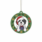 [2D FLAT ACRYLIC] Old English Sheepdog Christmas Ornament – Festive Dog Lover Gift & Car Charm