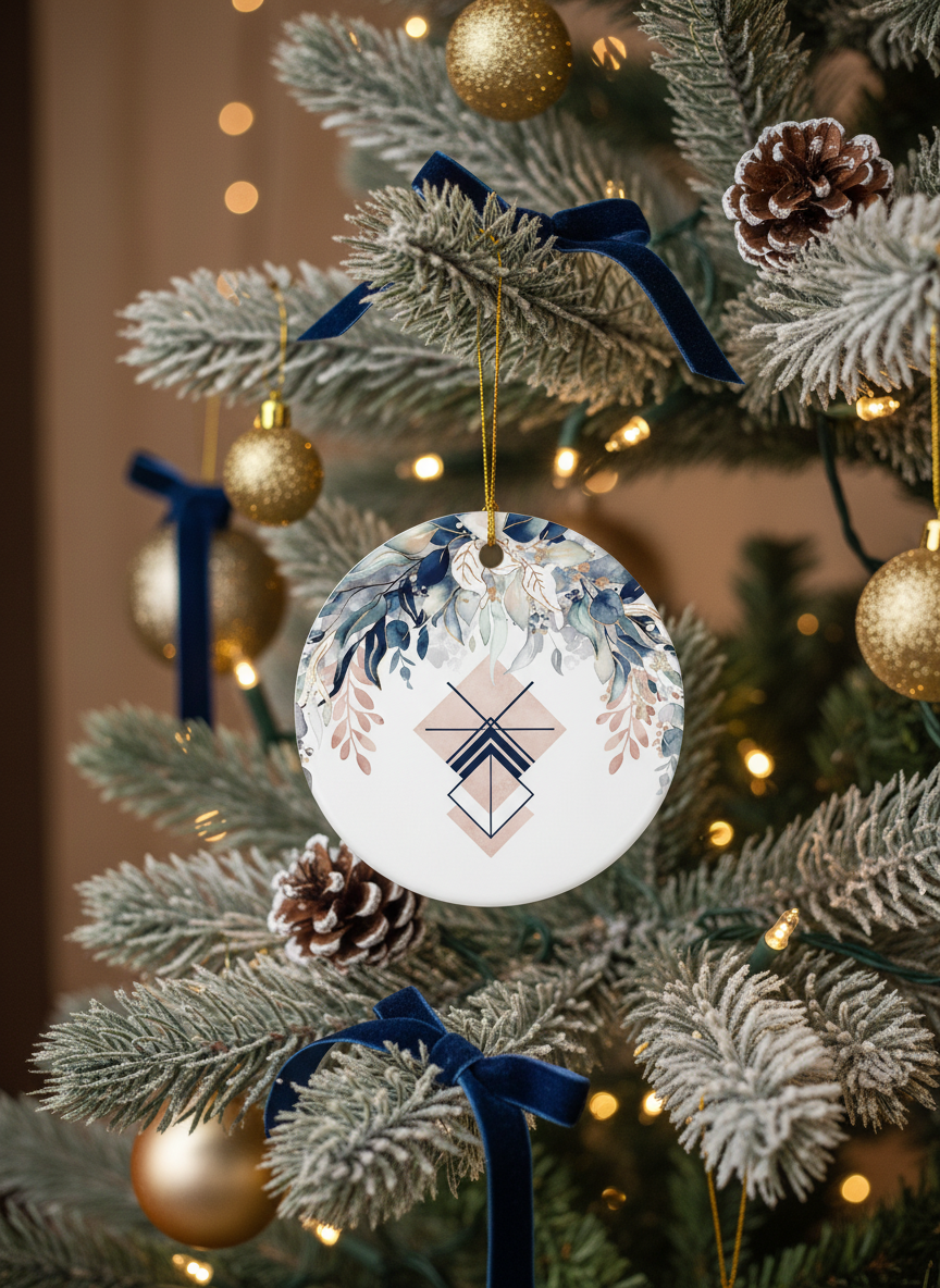 [2D FLAT ACRYLIC] 1st Anniversary Ornament 2025 – Ceramic Mr & Mrs Keepsake Gift for Couples