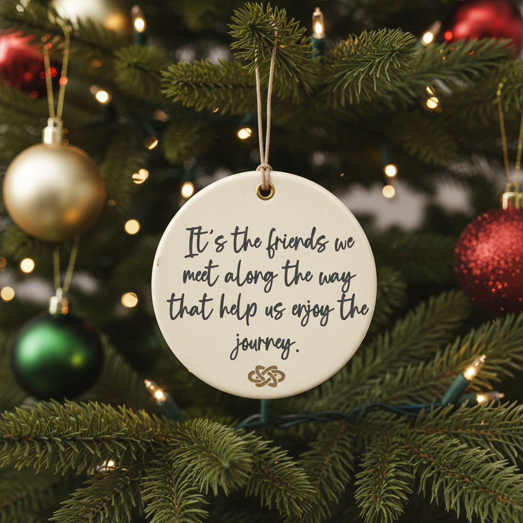[2D FLAT ACRYLIC] "Friends We Meet Along the Way" Ceramic Ornament – Best Friend Keepsake Gift