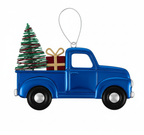 [2D FLAT ACRYLIC] Vintage Blue Truck Christmas Ornament | Charming Holiday Tree Decor