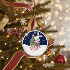 [2D FLAT ACRYLIC] Baby Girl's First Christmas Ornament 2025 – Pink Glass Keepsake Gift