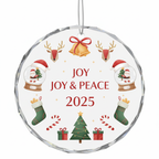 [2D FLAT ACRYLIC] 2025 Glass Christmas Ornament – Holiday Keepsake Gift in Gift Box