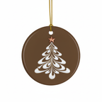 [2D FLAT ACRYLIC] Gingerbread Latte Art Ceramic Christmas Ornament – A Taste of Holiday Warmth
