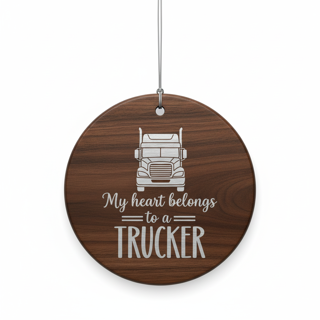 [2D FLAT ACRYLIC] Personalized Trucker Christmas Ornament | Custom Acrylic Gift for Truck Drivers