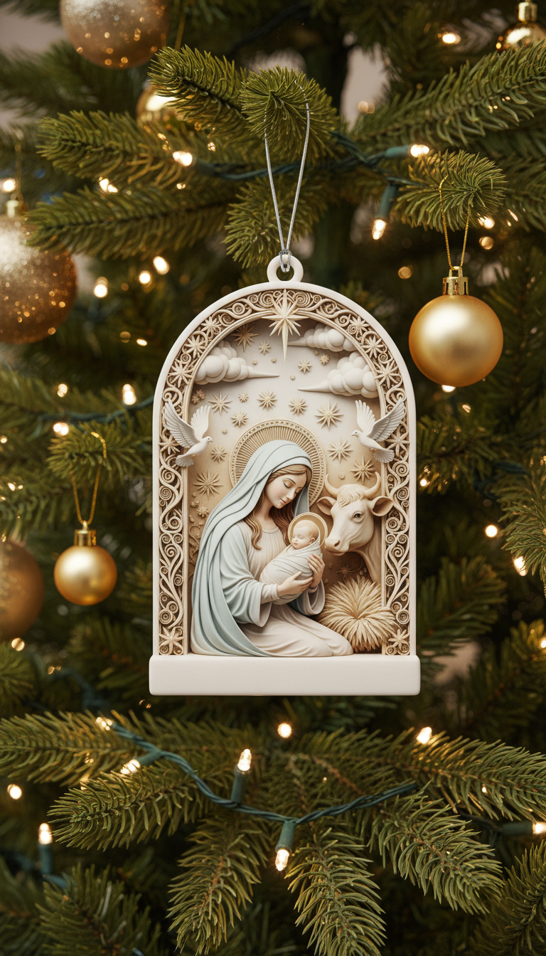 [2D FLAT ACRYLIC] Personalized Christmas Ornament for Mom – Custom Keepsake Gift for Mother