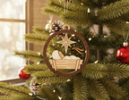 [2D FLAT ACRYLIC] Layered Baby Jesus Ornament SVG - 3D Christmas Laser Cut File